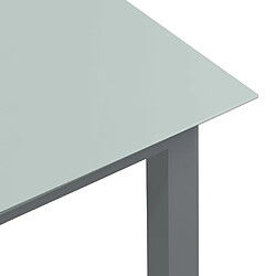 Avis vidaXL Table de jardin Gris clair 80x80x74 cm Aluminium et verre