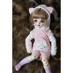 capuche oreille chat mignon haut pantalon bas tenue pour 1/4 bjd sd msd rose pas cher