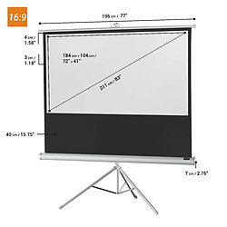 Ecran de projection sur pied celexon Economy 184 x 104 cm - White Edition