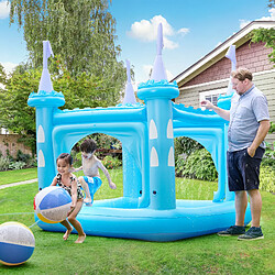 Château gonflable air de jeux aquatique piscine pour enfant avec arroseurs et pompe bleu Teamson Kids TK-48271B 