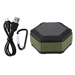 Wewoo Enceinte Bluetooth étanche vert armée Portable haut-parleur stéréo à la vie, avec MIC intégré et crochet, Appels mains-libres de carte TF FM, Distance: 10m pas cher