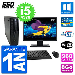 PC HP ProDesk 400 G1 SFF Ecran 19" i5-4570 RAM 8Go SSD 960Go Windows 10 Wifi · Occasion 