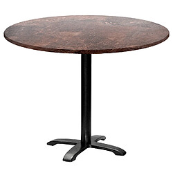 Restootab Table ronde Ø110cm - modèle Bazila rouille roc