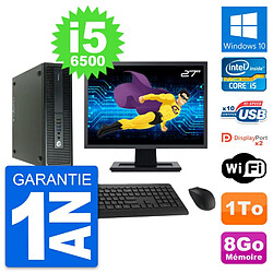 PC HP 600 G2 SFF Ecran 27" Intel Core i5-6500 RAM 8Go Disque 1To Windows 10 Wifi - Occasion