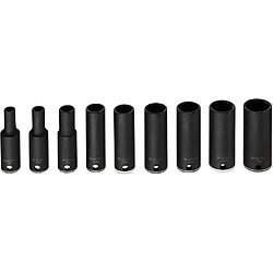 Set de 9 douilles Impact 3/8"" diamètre 7-8-10-12-13-15-16-17-19mm longueur 63mm BOSCH 2608551099