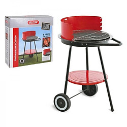 Roues de barbecue au charbon de bois Algon Noir Rouge (Ø 43 cm) Acier émaillé