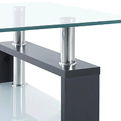 Acheter vidaXL Table basse Gris et transparent 95x55x40 cm Verre trempé