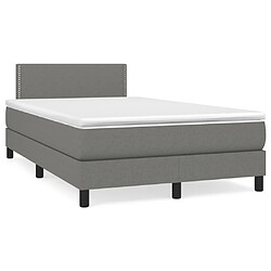 Maison Chic Lit adulte- Lit + matelas + LED,Sommier à lattes de lit matelas LED gris foncé 120x190 cm tissu -GKD97417