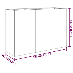 vidaXL Lit surélevé de jardin 120x40x80 cm acier corten pas cher