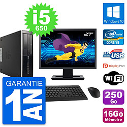 PC HP 8100 SFF Ecran 27" Core i5-650 RAM 16Go Disque 250Go Windows 10 Wifi · Occasion 