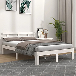 vidaXL Cadre de lit sans matelas blanc bois massif 140x200 cm