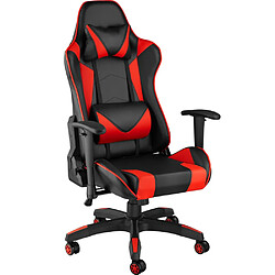 Helloshop26 Fauteuil de bureau chaise siège sport gamer noir/rouge 08_0000371 