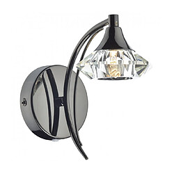 Luminaire Center Applique murale Luther chrome noir et cristal 1 ampoule