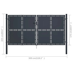 Acheter vidaXL Portail de jardin Acier 300 x 175 cm Anthracite