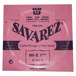 Corde Savarez Mi aigu 521R rouge - guitare classique - tirant fort