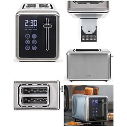 Livoo Grille-pain Inox digital 2 fentes -850 W contrôle tactile pain, bagel, gaufre 