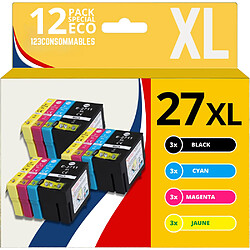 123CONSOMMABLES - 27XL Cartouches d'encre compatible avec Epson 27 27 XL pour Epson WF 3620 WF 7720 WF 3640 WF 7715 WF 7710 WF 7620 WF 7610 WF 7210 WF 7110 