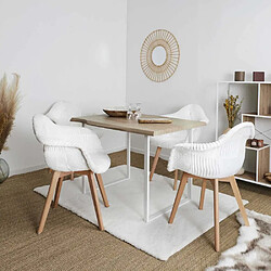 The Home Deco Factory Fauteuil scandinave patchwork blanc.