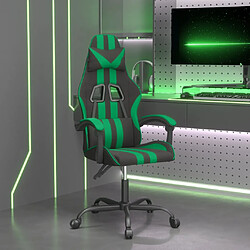 vidaXL Chaise de jeu pivotante Noir et vert Similicuir 