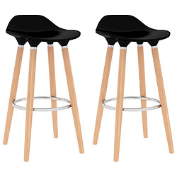 vidaXL Tabourets de bar lot de 2 noir