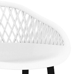 vidaXL Chaises de bar lot de 2 blanc pas cher