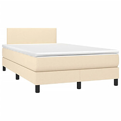 Avis Sommier à lattes LED,Cadre à lattes de lit avec matelas pour Adulte Crème 120x200 cm Tissu -MN35211