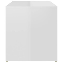 Acheter vidaXL Table d'appoint Blanc brillant 59x36x38 cm Aggloméré