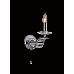 Luminaire Center Applique murale Niobe avec interrupteur 1 Ampoule chrome poli/cristal