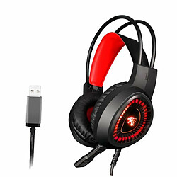 V1000 Casque Heavy Bass Internet Cafe E-Sport Jeu Casque Lumineux 7.1 Canal Usb / 3.5Mm Casque Red_7.1 Interface Usb