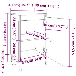 vidaXL Tables de chevet 2 pcs gris béton 40x35x70 cm bois d'ingénierie pas cher