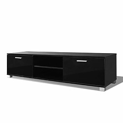 Maison Chic Meuble TV scandinave - Banc TV pour salon Noir brillant 140x40,5x35 cm -MN16066