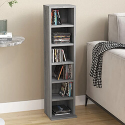 vidaXL Armoire à CD Sonoma gris 21x20x88 cm Bois d'ingénierie