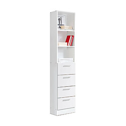 Pegane Etagère coloris Blanc - longueur 42 x profondeur 35 x hauteur 186 cm