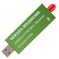 Wewoo Adaptateur USB 2.0 RTL-SDR RTL2832U + R820T2 + 1Ppm Récepteur de clé tuner TV (vert)