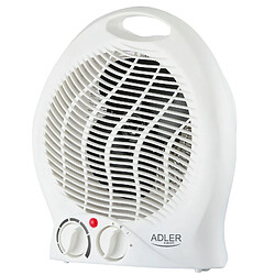 Radiateur et Ventilateur Soufflant, Portable, Air Chaud / Froid, Thermostat, 2000, Blanc, Adler, AD 7728
