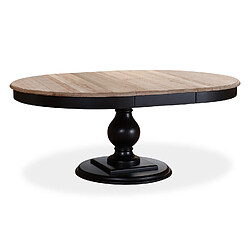 Acheter Table ronde extensible en bois massif Héloïse Bois naturel et pied noir