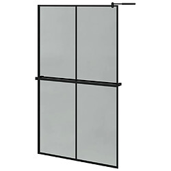 Maison Chic Paroi de douche | Écran de douche | Cloison de douche avec étagère Noir 118x190cm Verre ESG&Aluminium -GKD42738