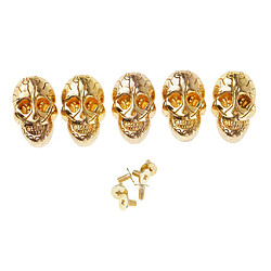 5 Set Skull Screwback Screwback Studs Punk Rivers pour sacs Chaussures Leathercraft Gold