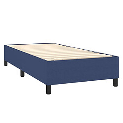 Acheter vidaXL Sommier à lattes de lit et matelas et LED Bleu 100x200 cm Tissu