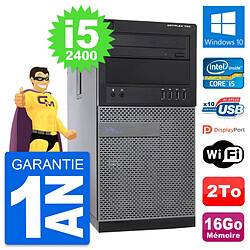 PC Tour Dell OptiPlex 790 MT Intel i5-2400 RAM 16Go Disque 2To Windows 10 Wifi - Occasion