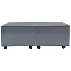 Avis vidaXL Table basse Gris brillant 100x100x35 cm