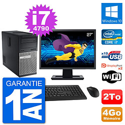 PC Tour Dell 9020 Ecran 27" Intel i7-4790 RAM 4Go Disque 2To Windows 10 Wifi - Occasion