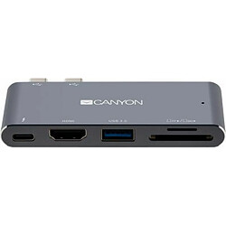 CANYON - Docking Station Thunderbolt 3 - Hub USB type C avec lecteur de cartes TF et SD, Port USB 3.0, Sortie 4K HDMI, Chargement ultra-rapide et Transferts de données, Pour MacBook Air et Pro 