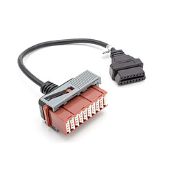 vhbw OBD2 - Câble adaptateur 30Pin à 16Pin pour Appareil de diagnostic OBD adapté aux anciennes Peugeot 106, 406, 605, 806, Expert connecteur 30Pin