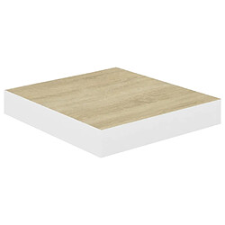 Avis vidaXL Étagères murales 2 pcs Chêne et blanc 23x23,5x3,8 cm MDF