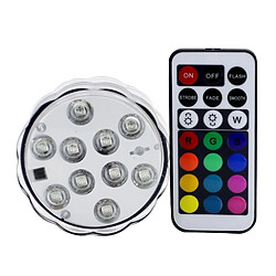 Wewoo LED Boule à facette blanc 10-LED Télécommande Coloré Lampe de Plongée avec