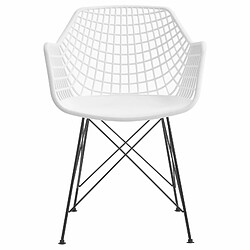 Acheter Idimex Lot de 4 chaises ALICANTE, en plastique blanc et métal noir