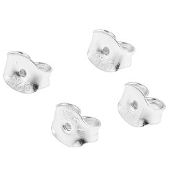 Paquet de 4 pièces Boucle d'oreille en métal sterling 925 avec support de sécurité en argent pas cher