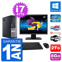 PC Dell 9020 SFF Ecran 19" Intel i7-4770 RAM 8Go Disque 2To Windows 10 Wifi · Occasion 