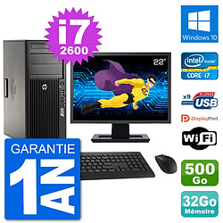 PC Tour HP Z210 Ecran 22" Intel i7-2600 RAM 32Go Disque Dur 500Go Windows 10 Wifi · Occasion 